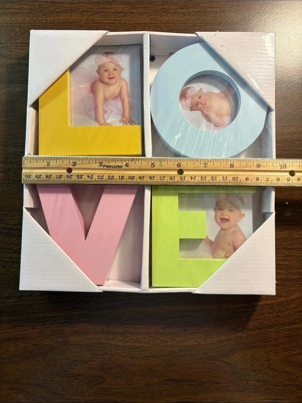 Love Photo Frame Set – Pastel Yellow, Blue, Pink & Green